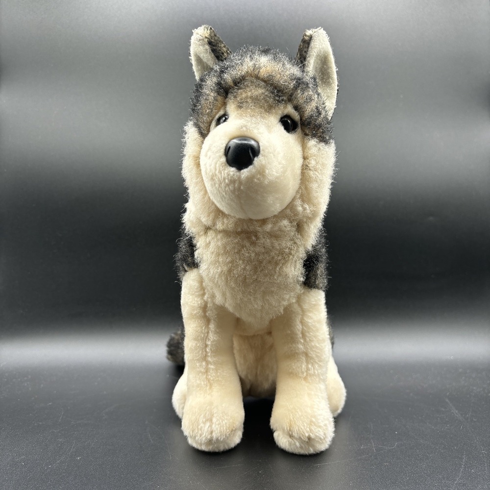Douglas Atka Wolf The Cuddle Toy Realistic Plush Stuffed Animal Gold Eyes